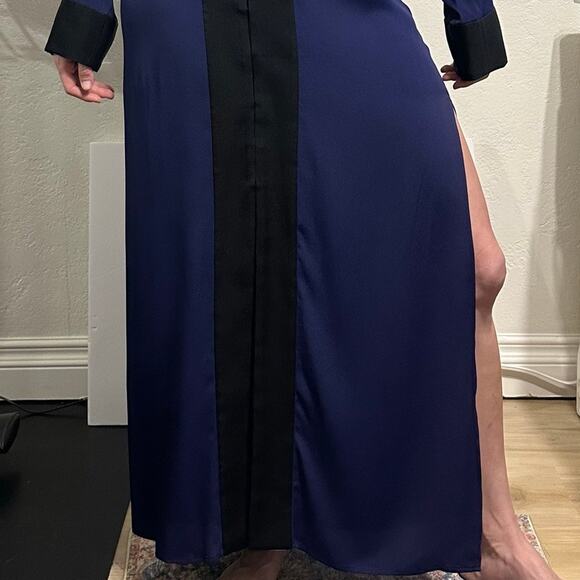 Haider Ackerman Malibu Dress Cobalt Blue size FR 34 Colorblock Black trim - Picture 9 of 15
